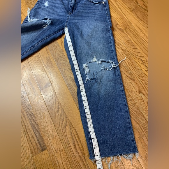 GUESS Los Angeles Distressed Wide Leg Raw Hem Jeans - Size 27 - Picture 9 of 11